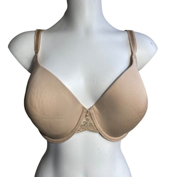 Wacoal Beige French Garden Seamless Underwire T-Shirt Bra with Lace 38DD - Picture 1 of 7
